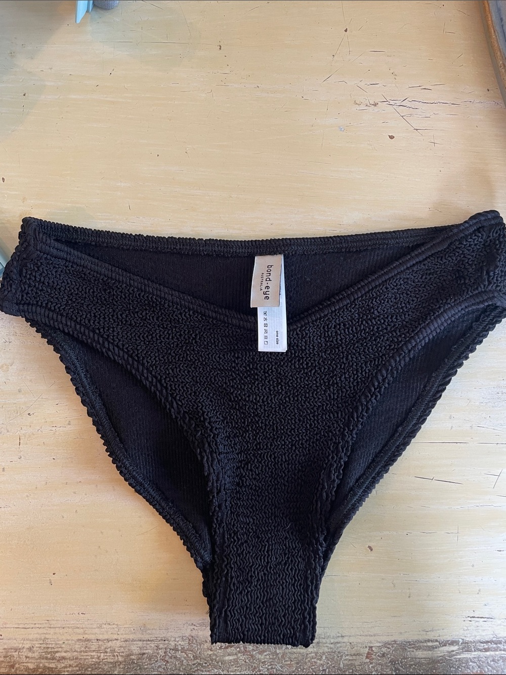 bond-eye Black Textured Bikini Bottom